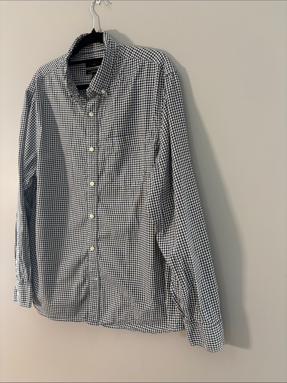 Banana Republic Navy & White Small Checkered Button-Down Shirt size XL - Picture 5 of 8